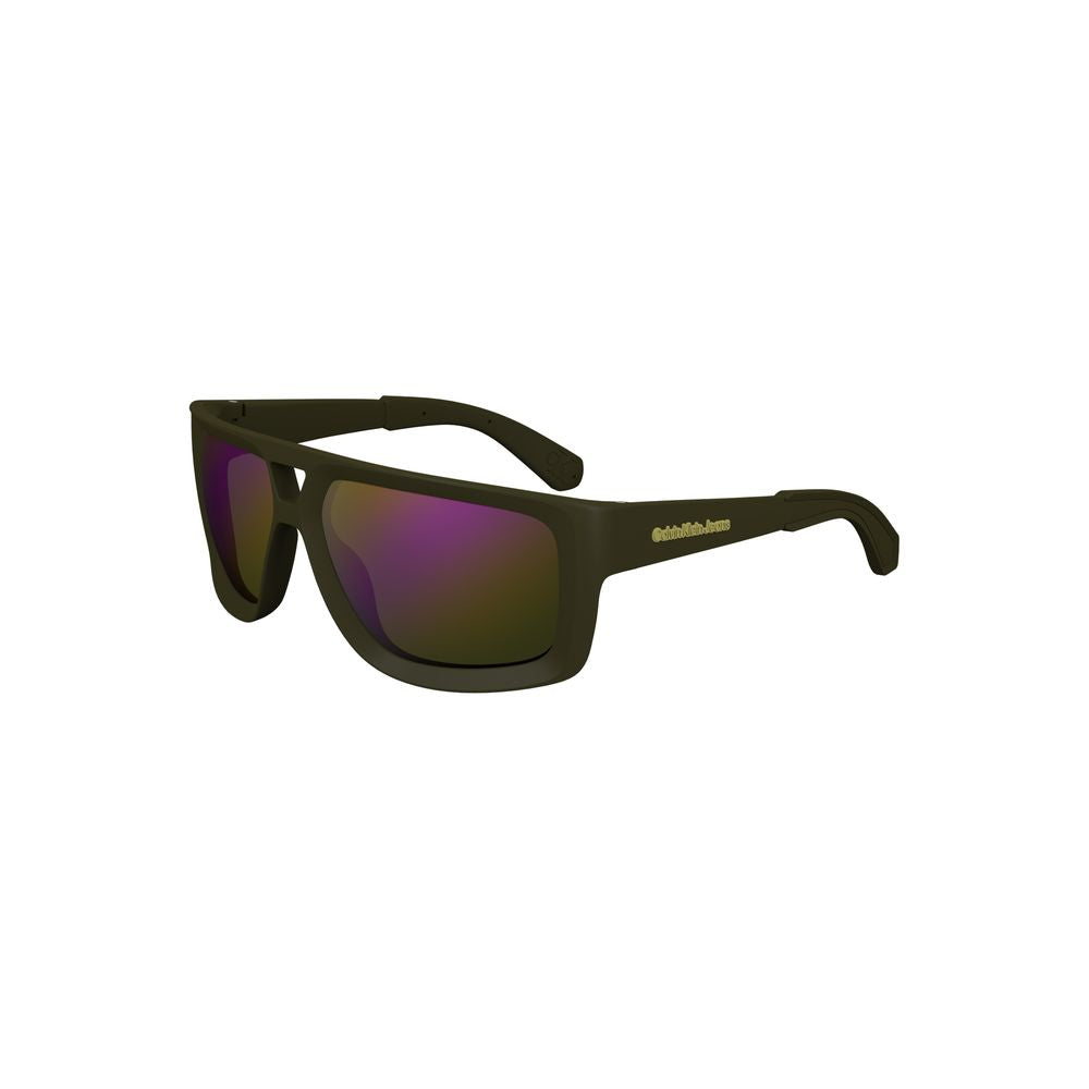 Lunettes de soleil pour homme en plastique vert Calvin Klein