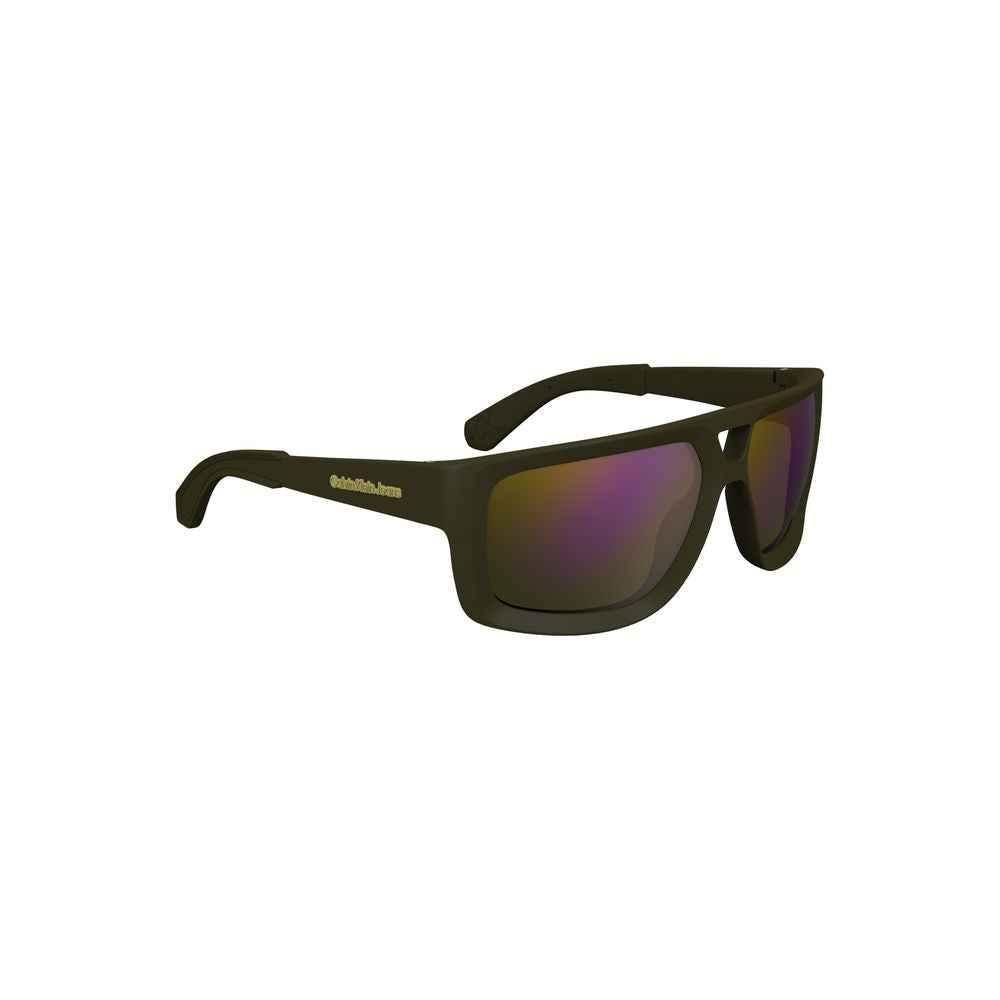 Lunettes de soleil pour homme en plastique vert Calvin Klein