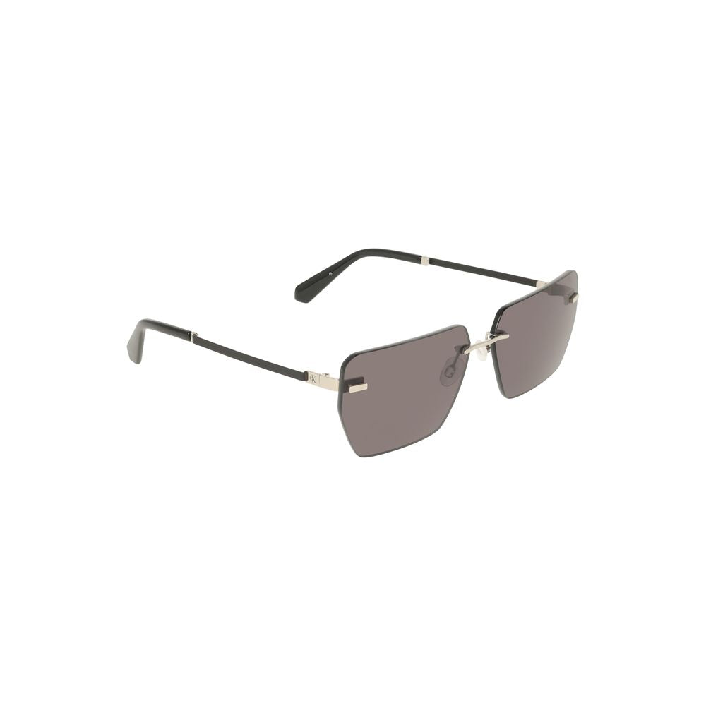 Lunettes de soleil pour homme Calvin Klein, métal gris