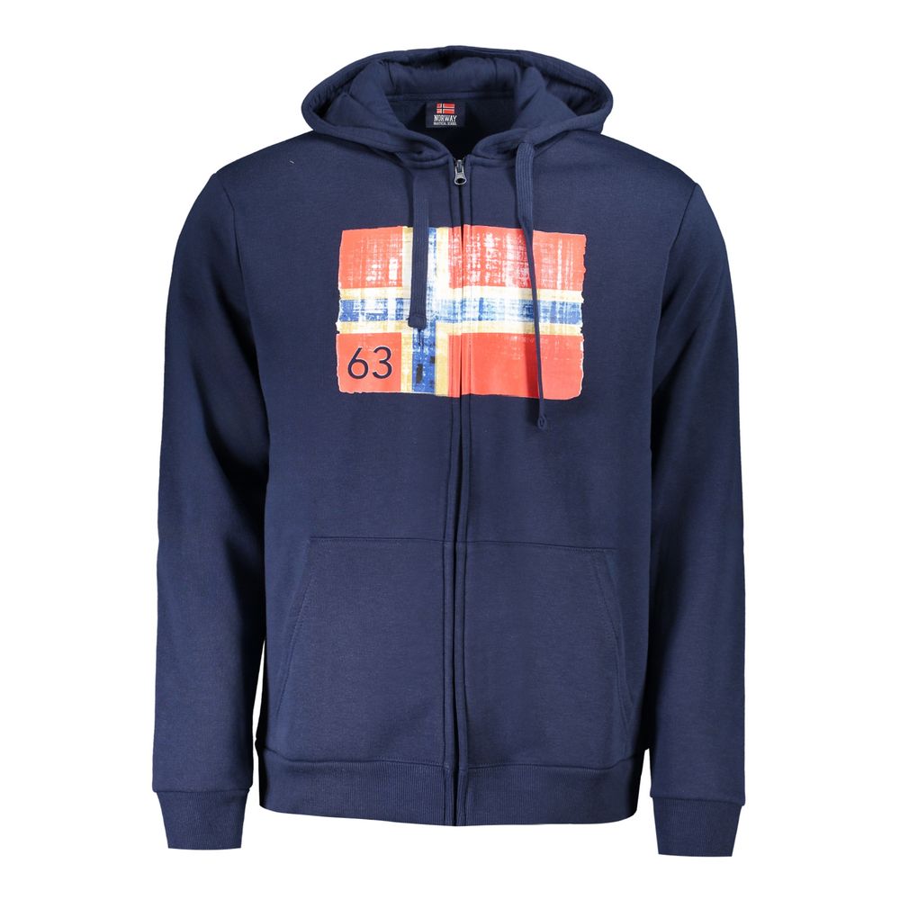 Pull à capuche pour homme en coton bleu, Norvège 1963