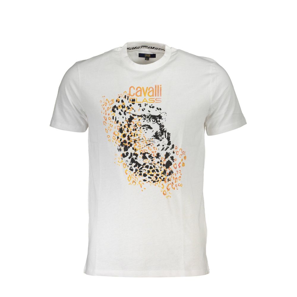 Wit katoenen T-shirt van Cavalli Class