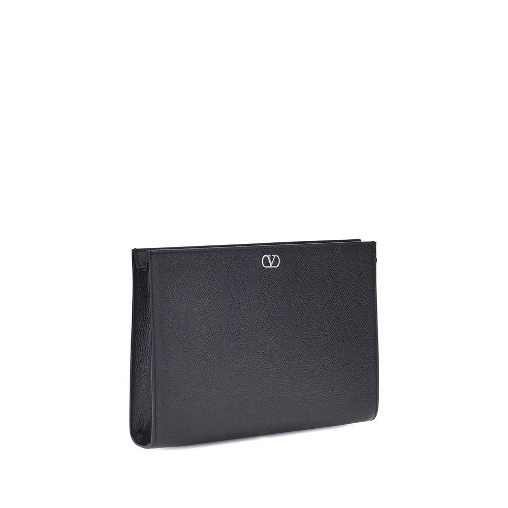 Pochette en cuir grainé Valentino Garavani