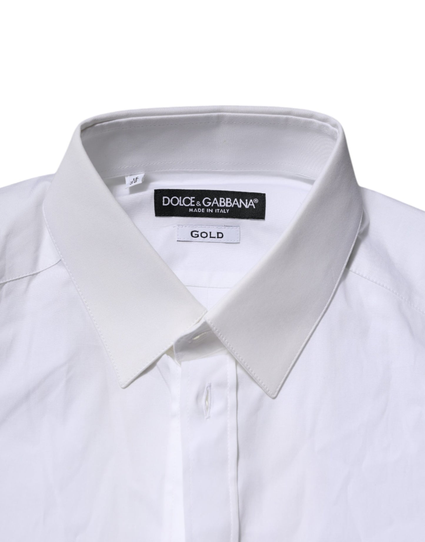 Dolce & Gabbana White GOLD Long Sleeves Dress Formal Shirt