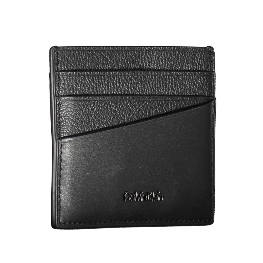 Porte-cartes élégant en cuir Calvin Klein, noir intemporel