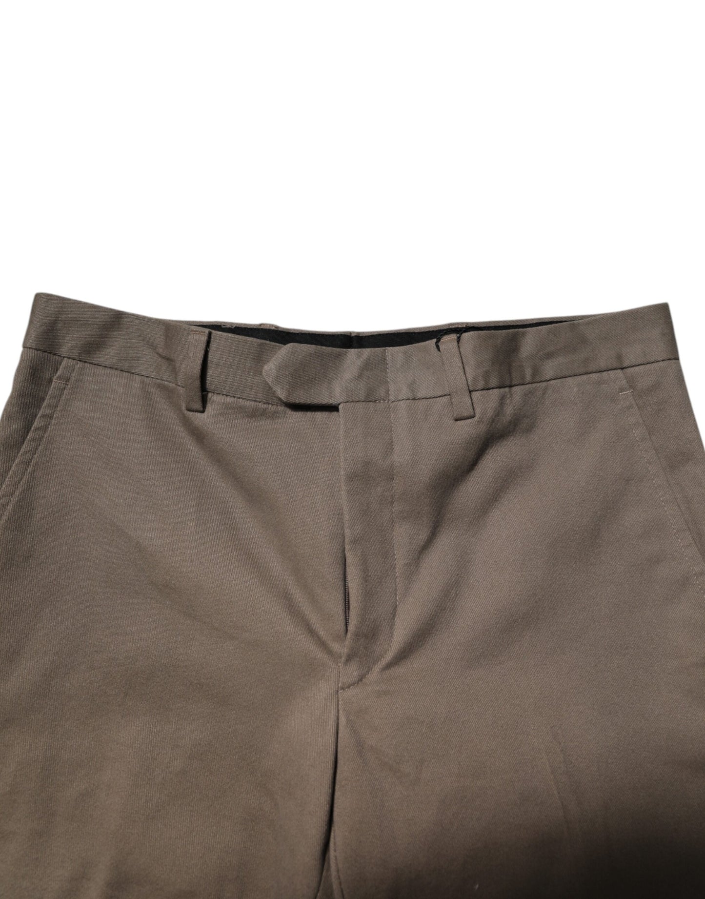 BENCIVENGA Pantalon habillé formel en coton marron, coupe fuselée