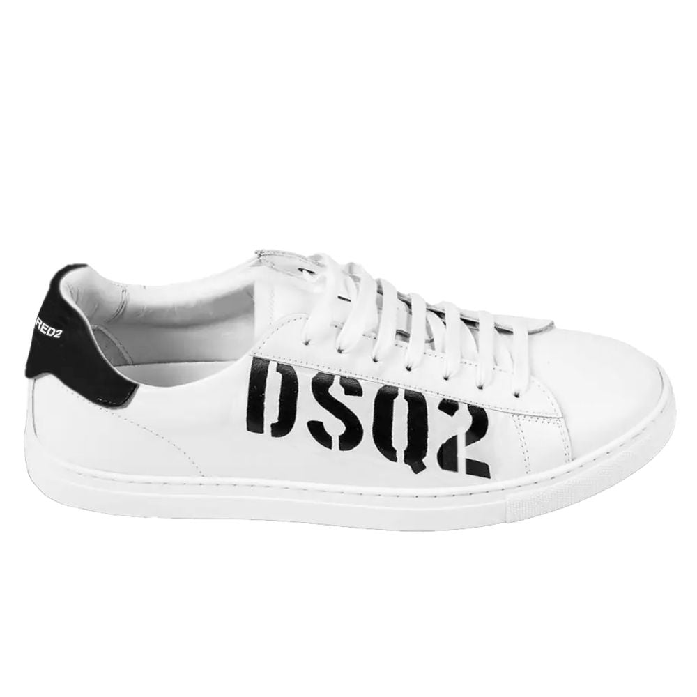 Dsquared² Witte Kalfsleren Sneaker
