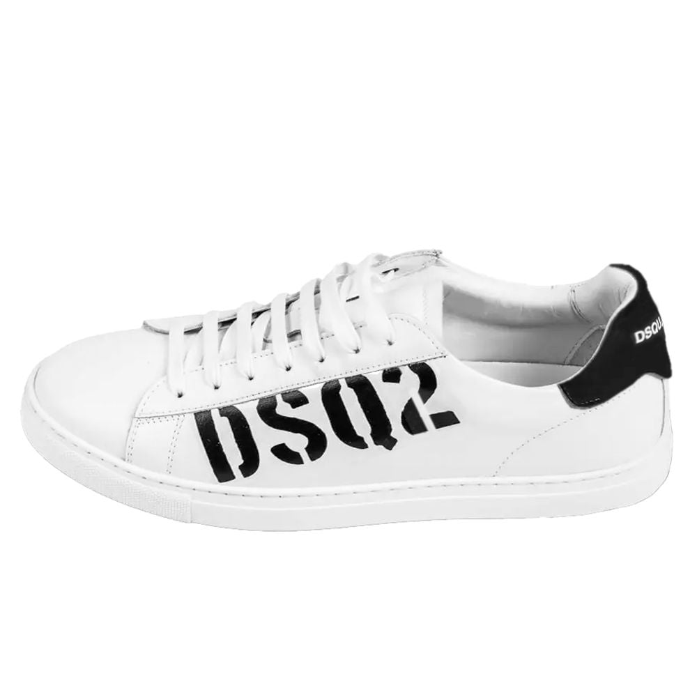 Dsquared² Witte Kalfsleren Sneaker