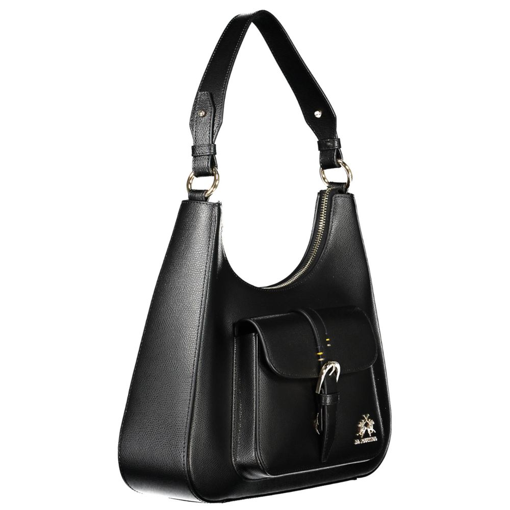 Sac à main en cuir noir pour femme La Martina