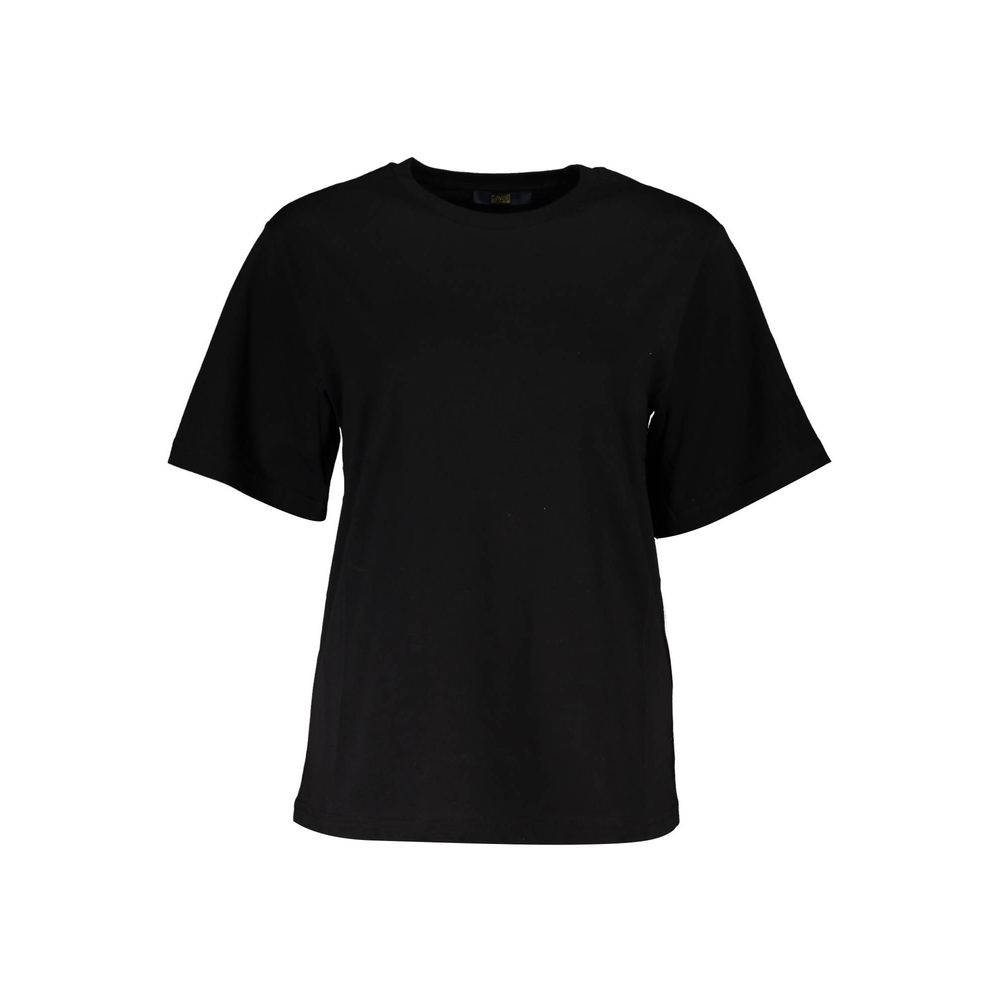T-shirt noir en coton pour femme de la marque Cavalli Class.