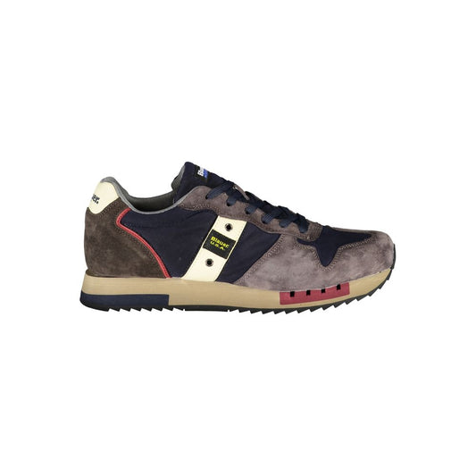Blauer Sleek Blue Designer Sneakers met contrasterende accenten