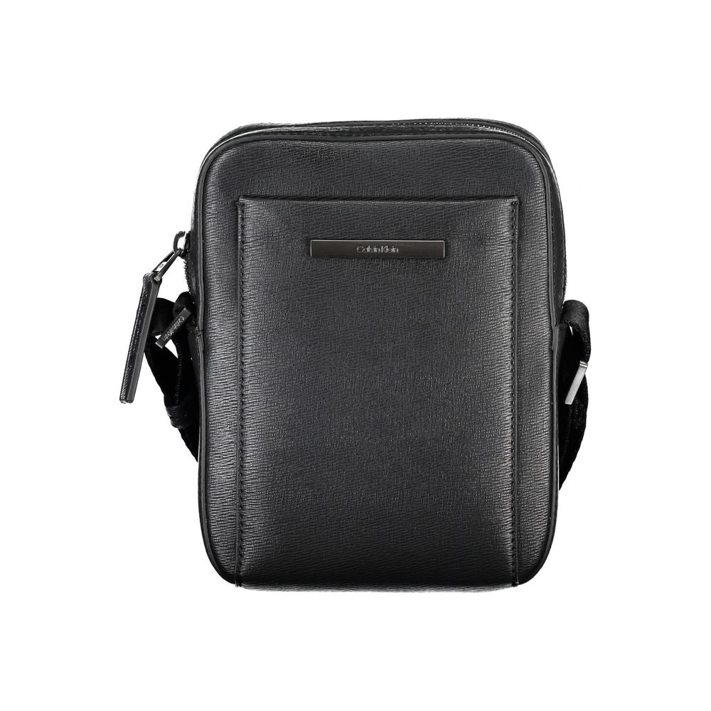 Calvin Klein Elegante Zwarte Schoudertas met Strakke Details