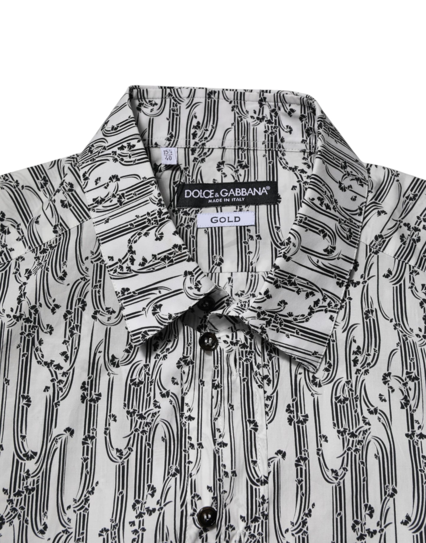 Chemise casual à manches longues blanche à imprimé floral de Dolce & Gabbana