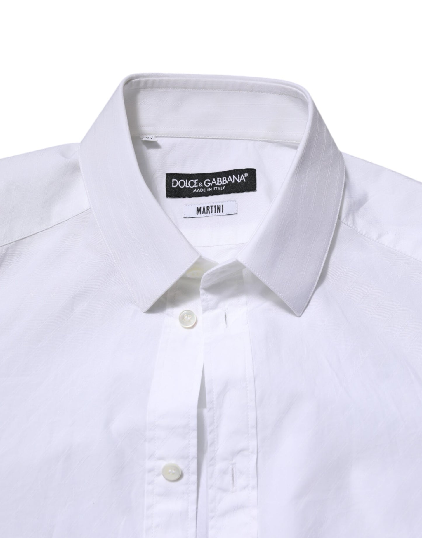 Chemise de ville à manches longues MARTINI en coton blanc de Dolce & Gabbana