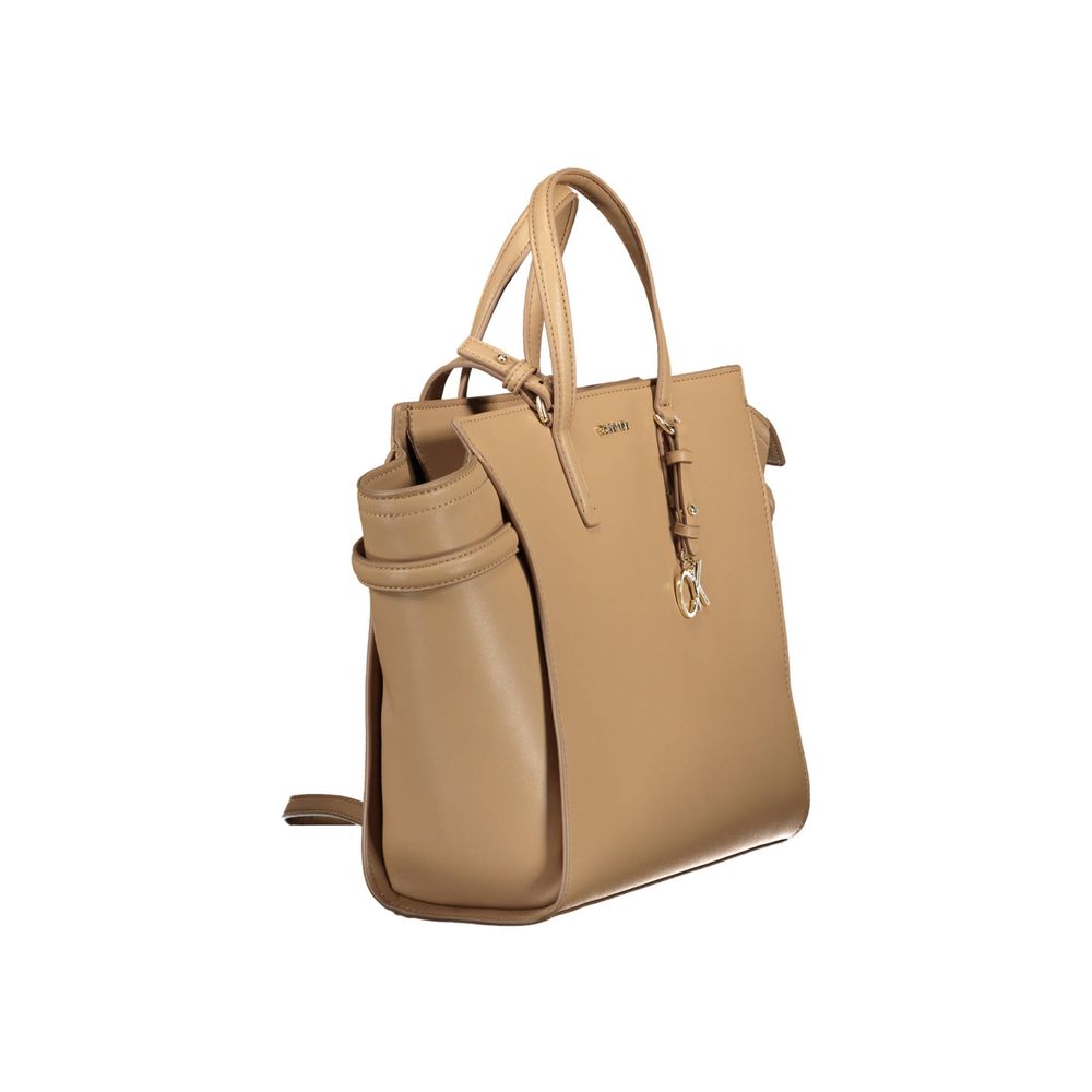 Sac à main femme Calvin Klein en polyester beige