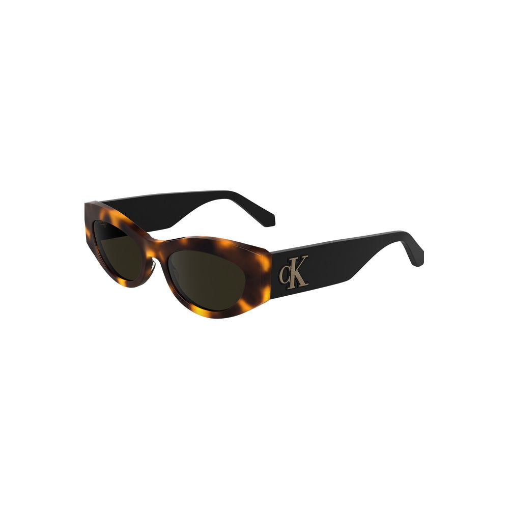 Lunettes de soleil pour femme en acétate marron de Calvin Klein