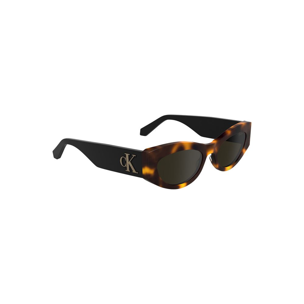 Lunettes de soleil pour femme en acétate marron de Calvin Klein