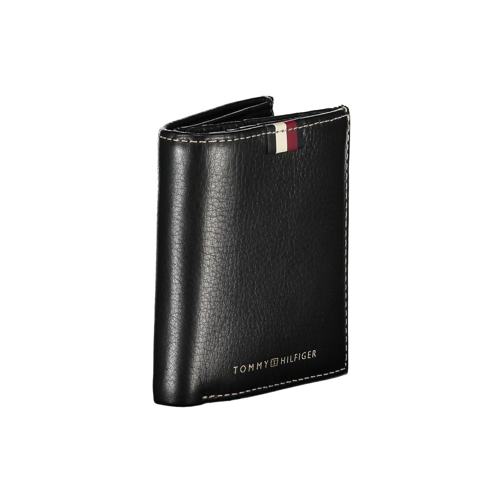 Portefeuille en Cuir Noir pour Hommes Tommy Hilfiger