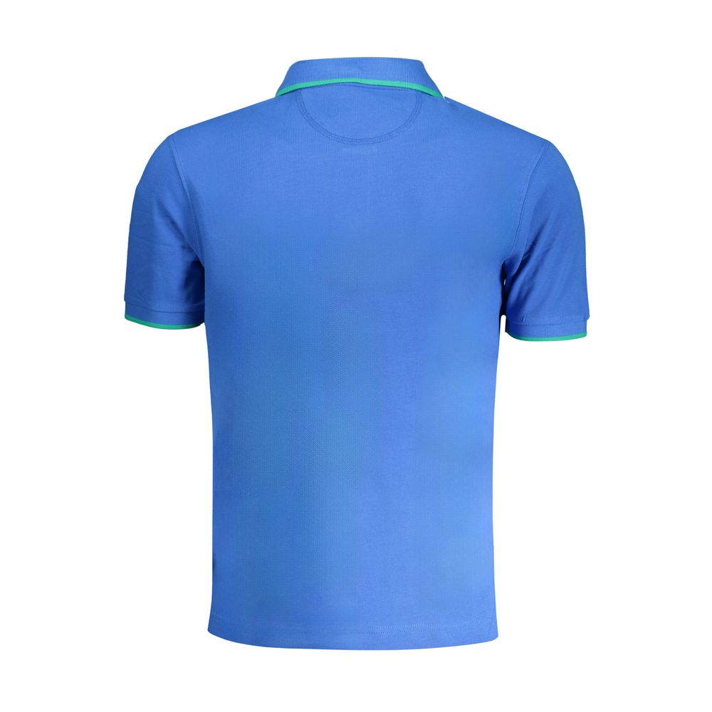 La Martina blauw katoenen poloshirt