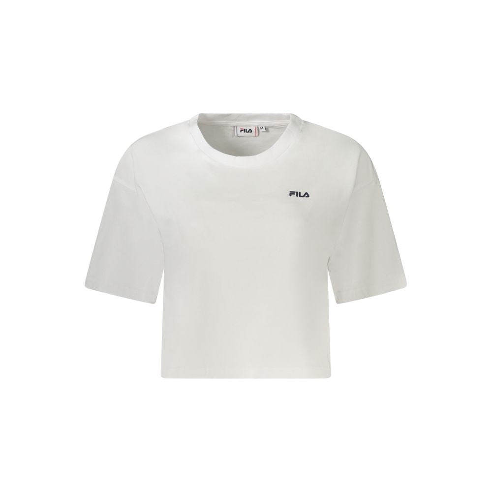 T-shirt blanc en coton pour femme Fila