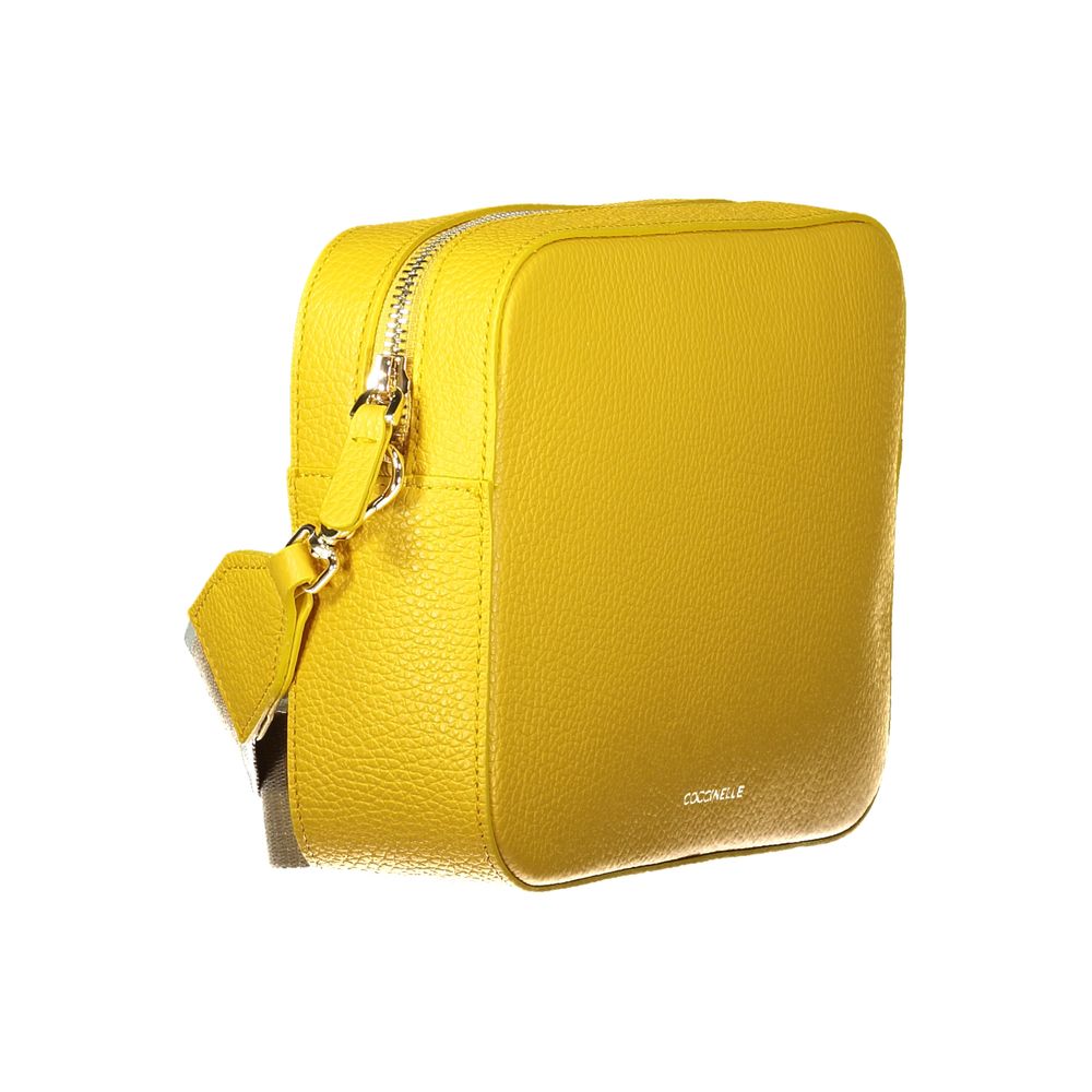Sac à main Coccinelle en cuir jaune pour femme