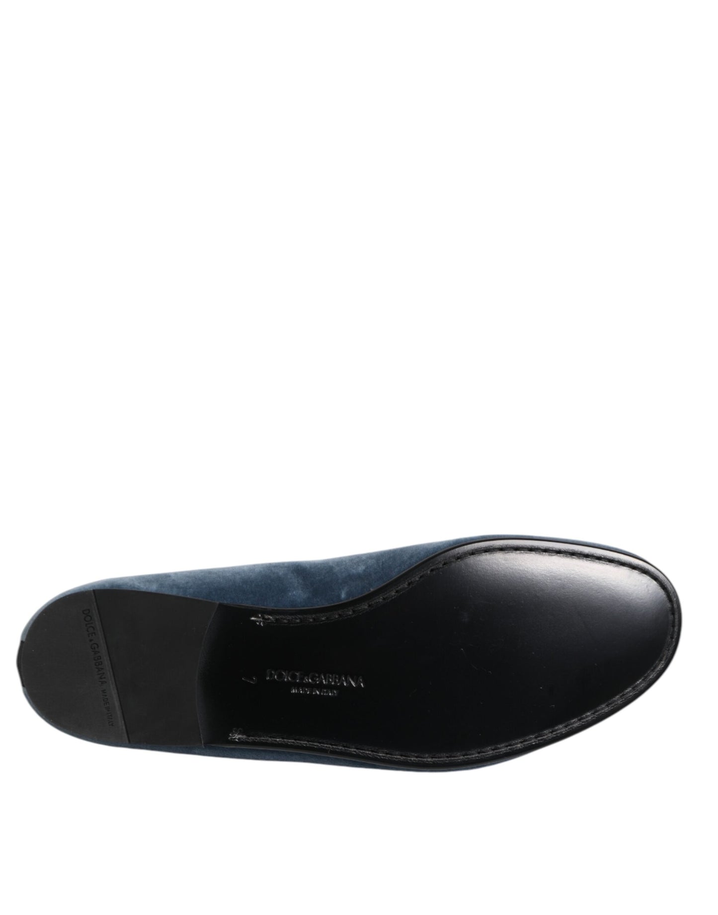 Dolce & Gabbana Blauwe Fluwelen DG Logo Loafers Formele Schoenen