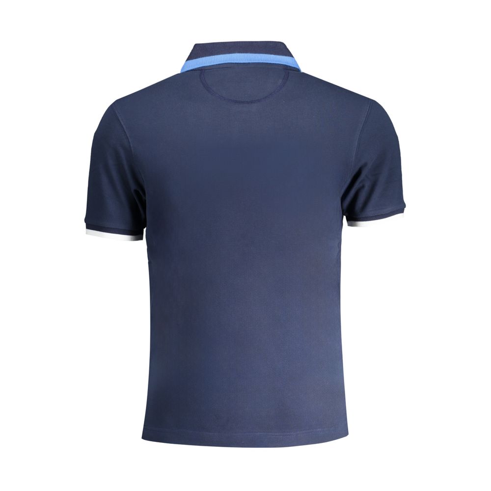 La Martina blauw katoenen poloshirt