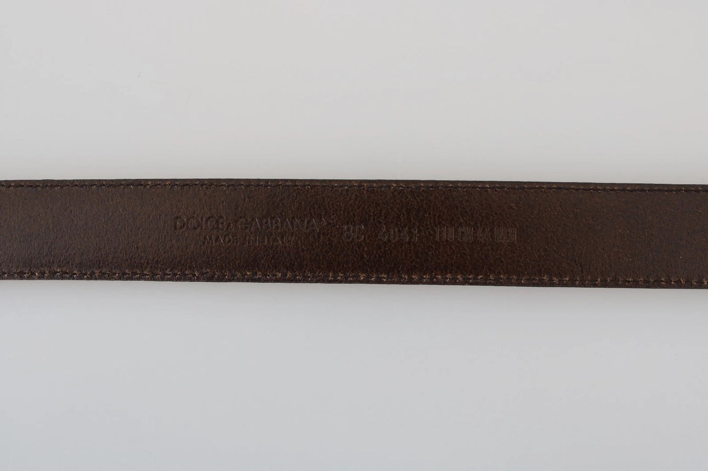 Dolce & Gabbana Blauwe Geperforeerde Leren Grijze Gesp Riem