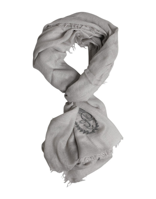 Foulard châle cache-cou Dolce & Gabbana gris DG Crown