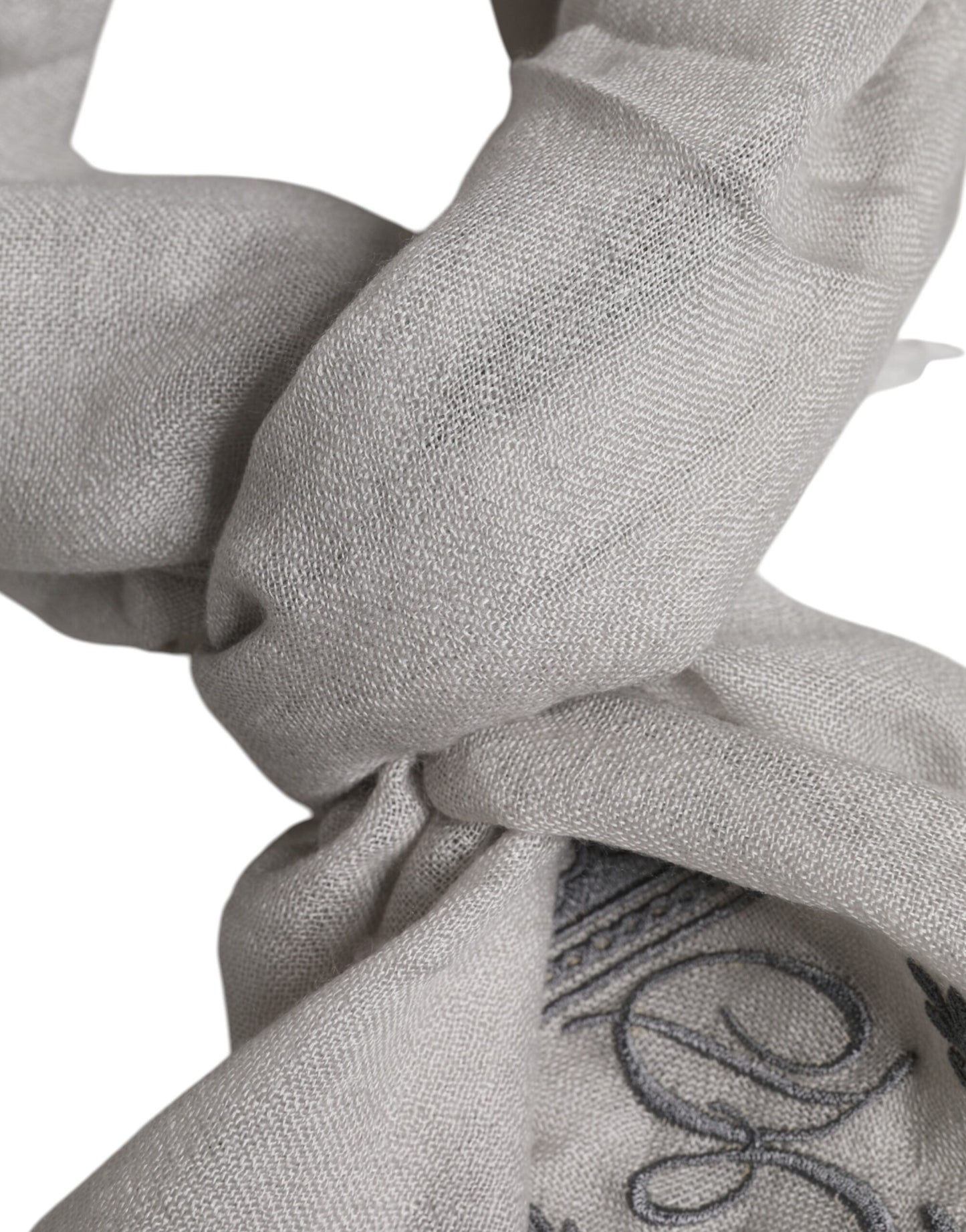 Foulard châle cache-cou Dolce & Gabbana gris DG Crown