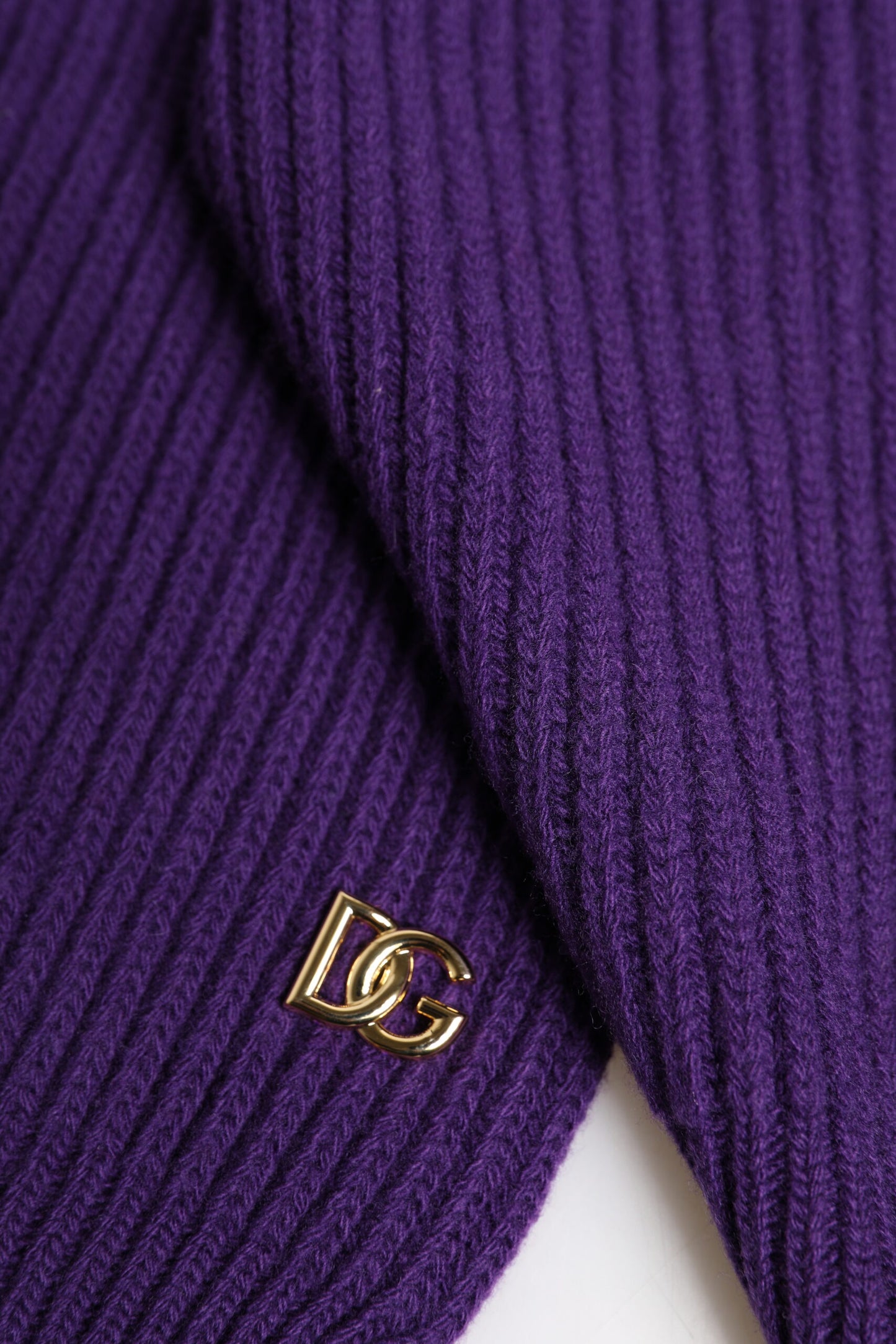 Foulard châle cache-cou violet Dolce & Gabbana avec logo DG