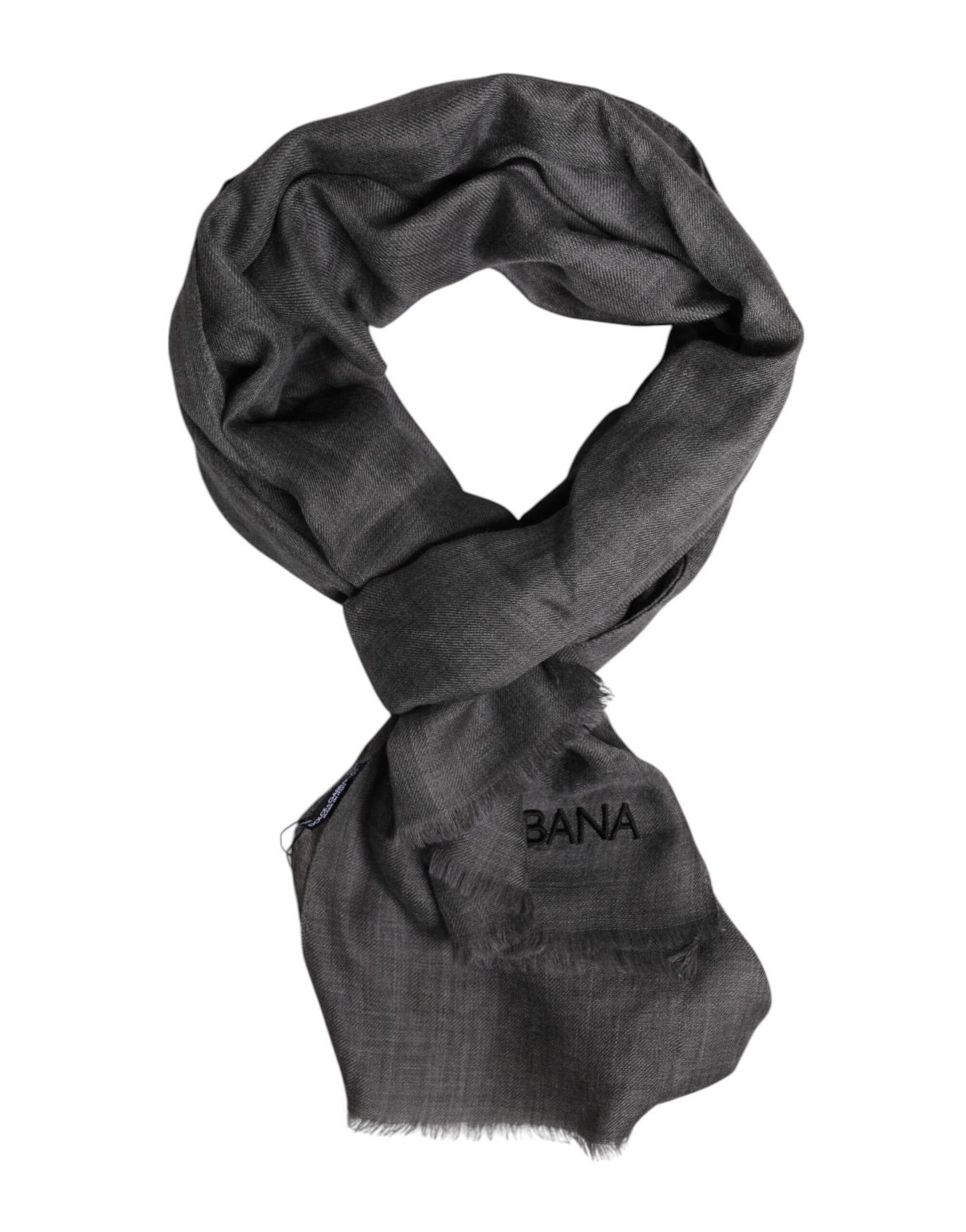 Foulard châle cache-cou imprimé logo gris Dolce & Gabbana