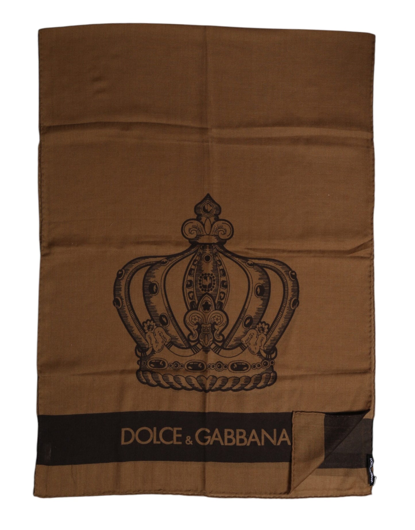 Foulard Dolce & Gabbana marron DG Crown pour homme