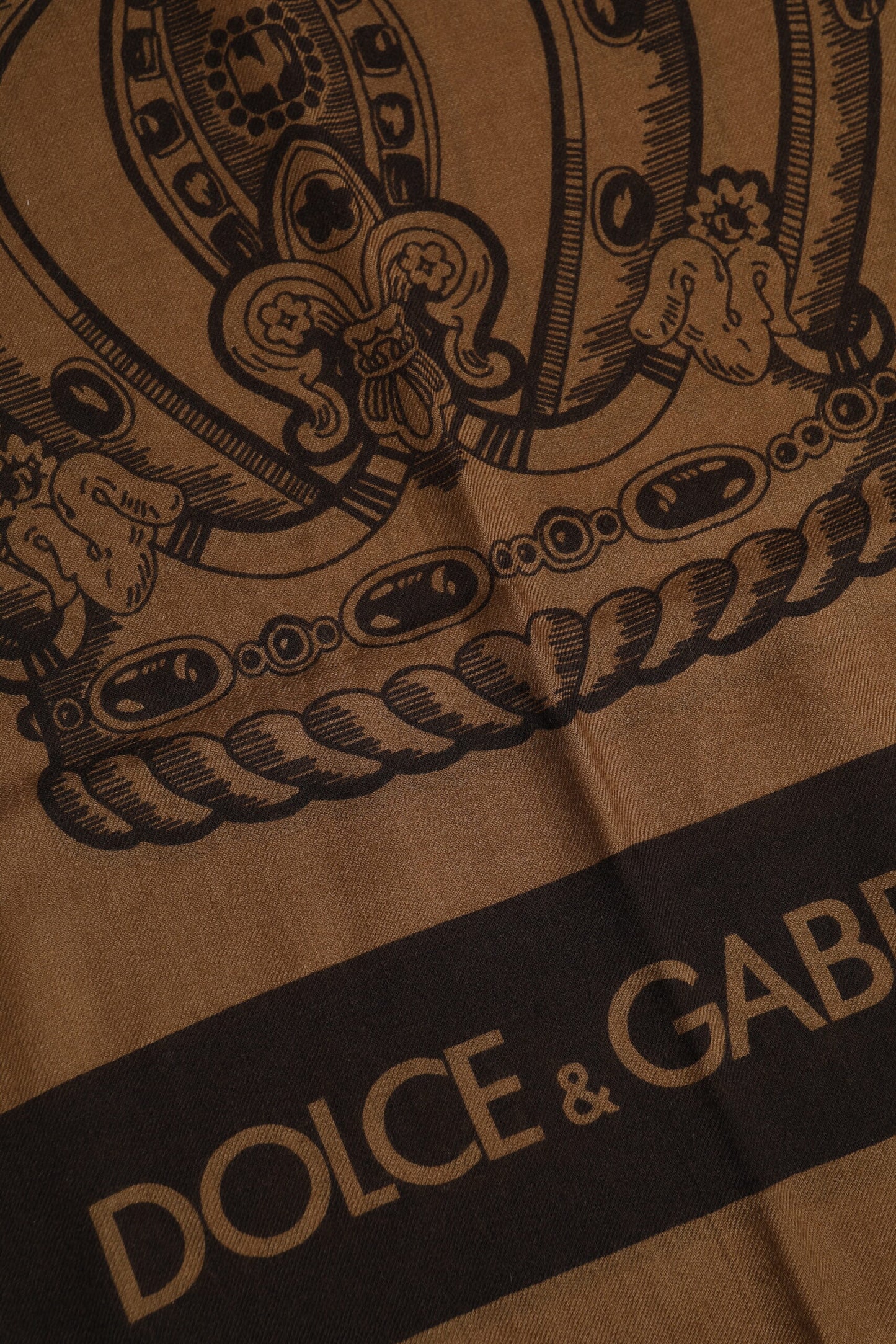 Foulard Dolce & Gabbana marron DG Crown pour homme