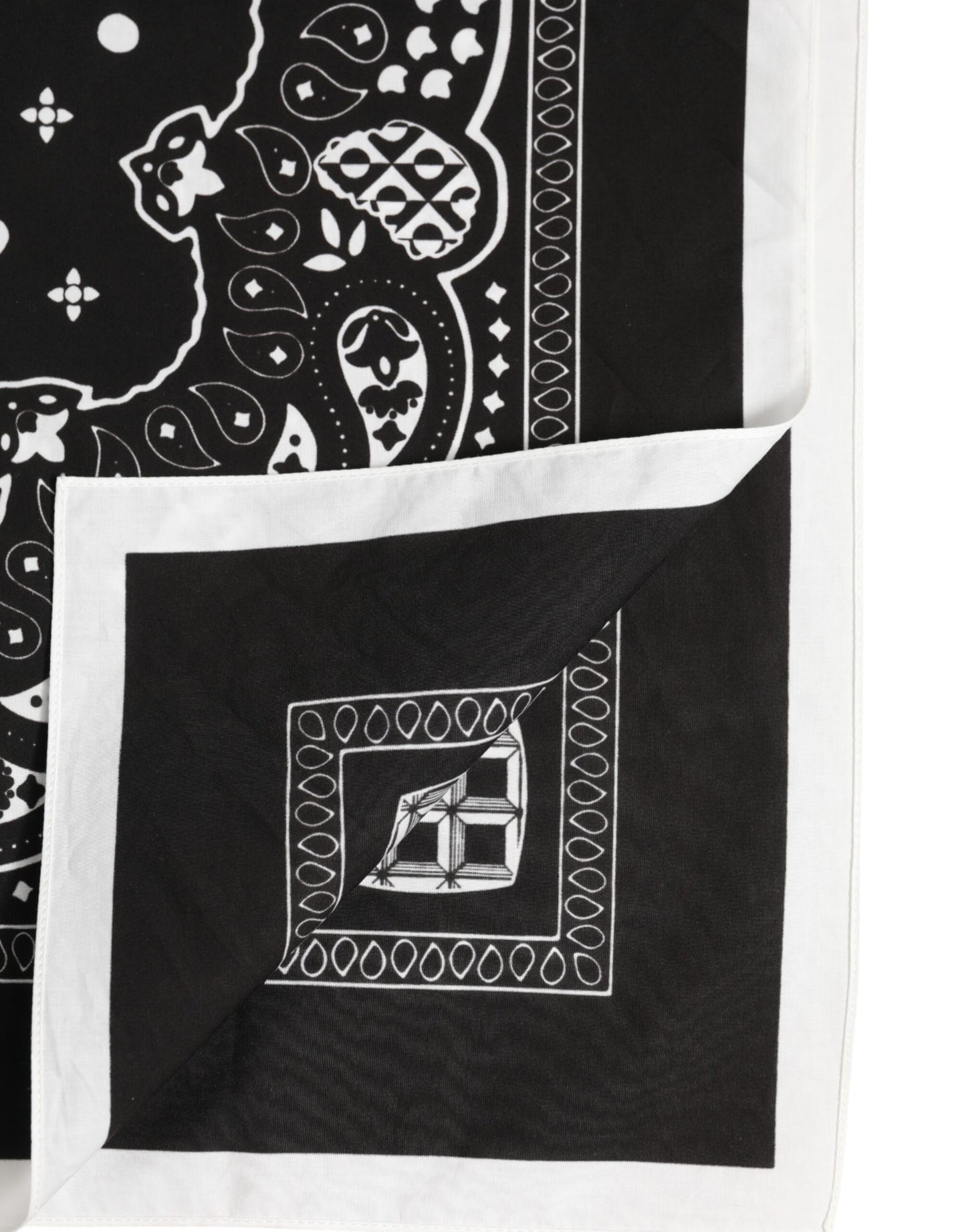 Foulard carré bandana noir et blanc Dolce & Gabbana pour homme