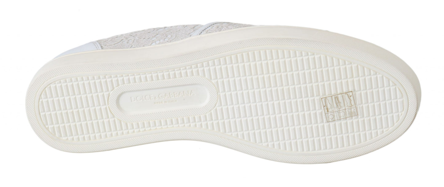 Dolce & Gabbana witte leren slip-on loafers met veters