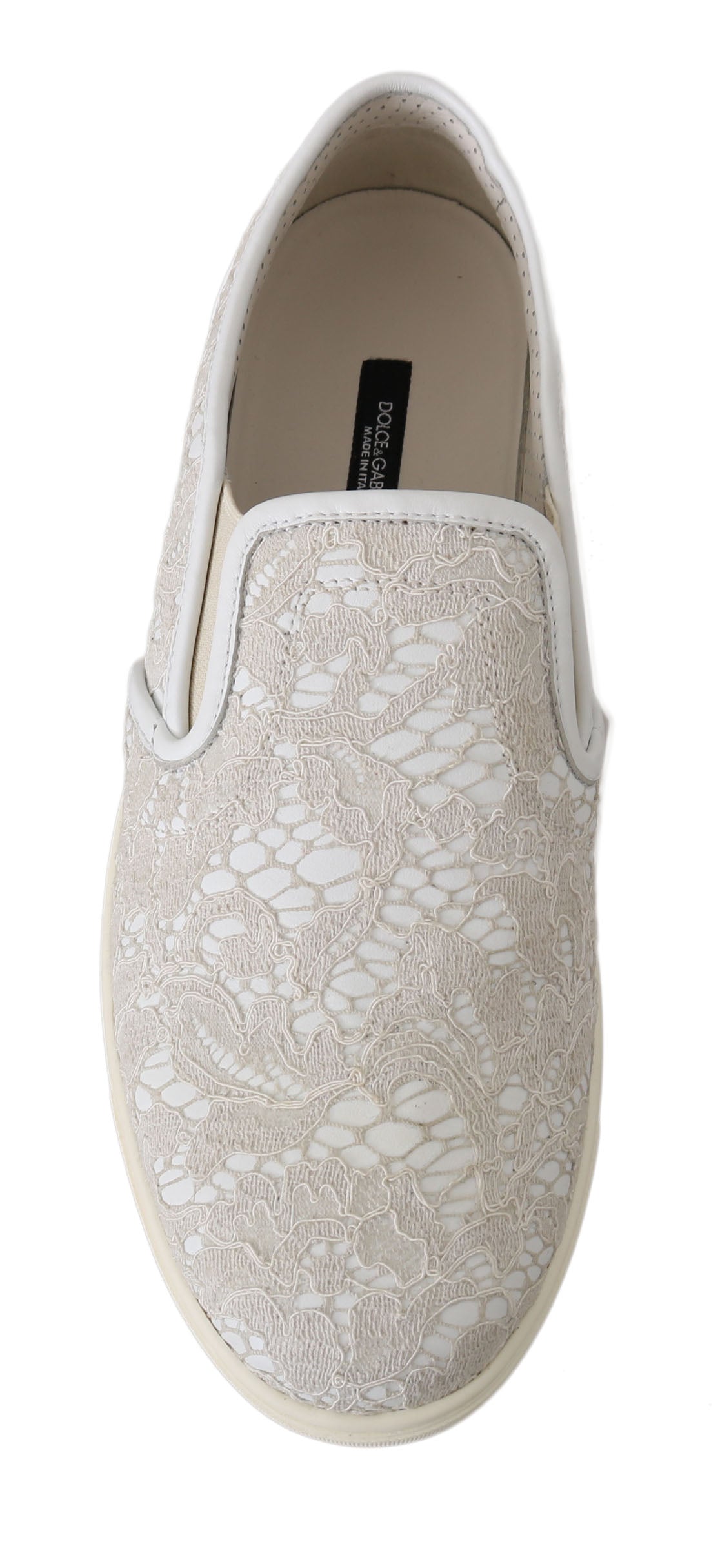 Dolce & Gabbana witte leren slip-on loafers met veters