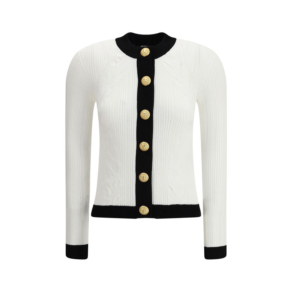 Balmain Cardigan met contrasterende biezen
