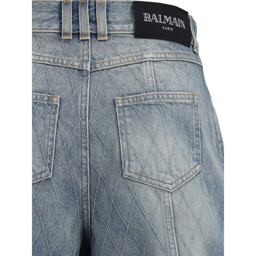 Shorts en jean Balmain