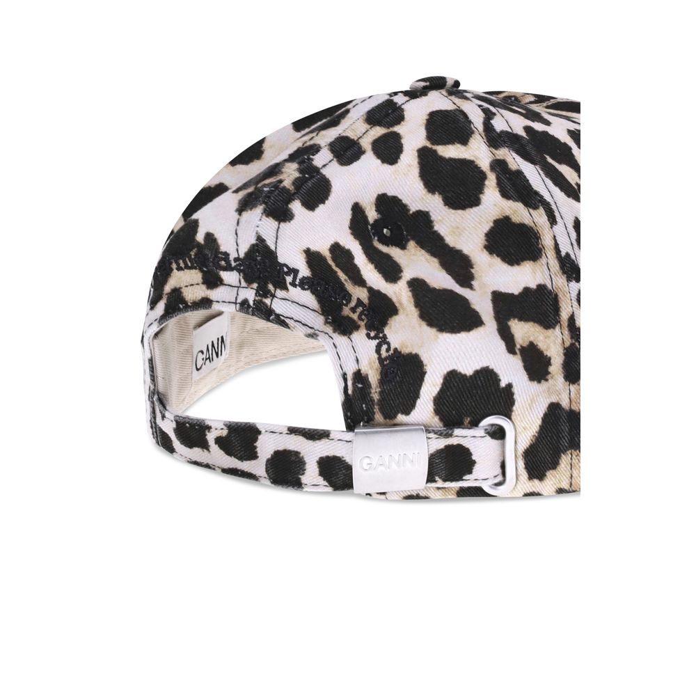 Ganni Leopard Baseballpet
