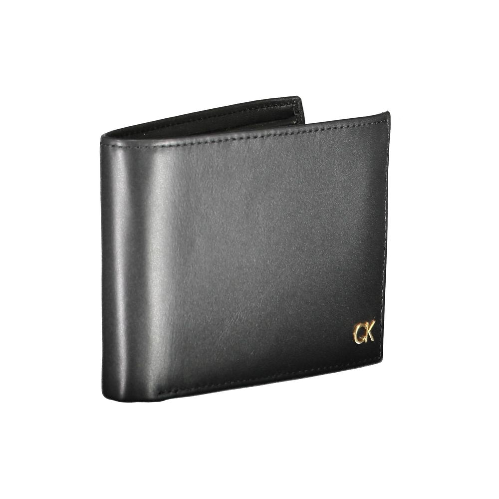 Portefeuille en cuir noir Calvin Klein