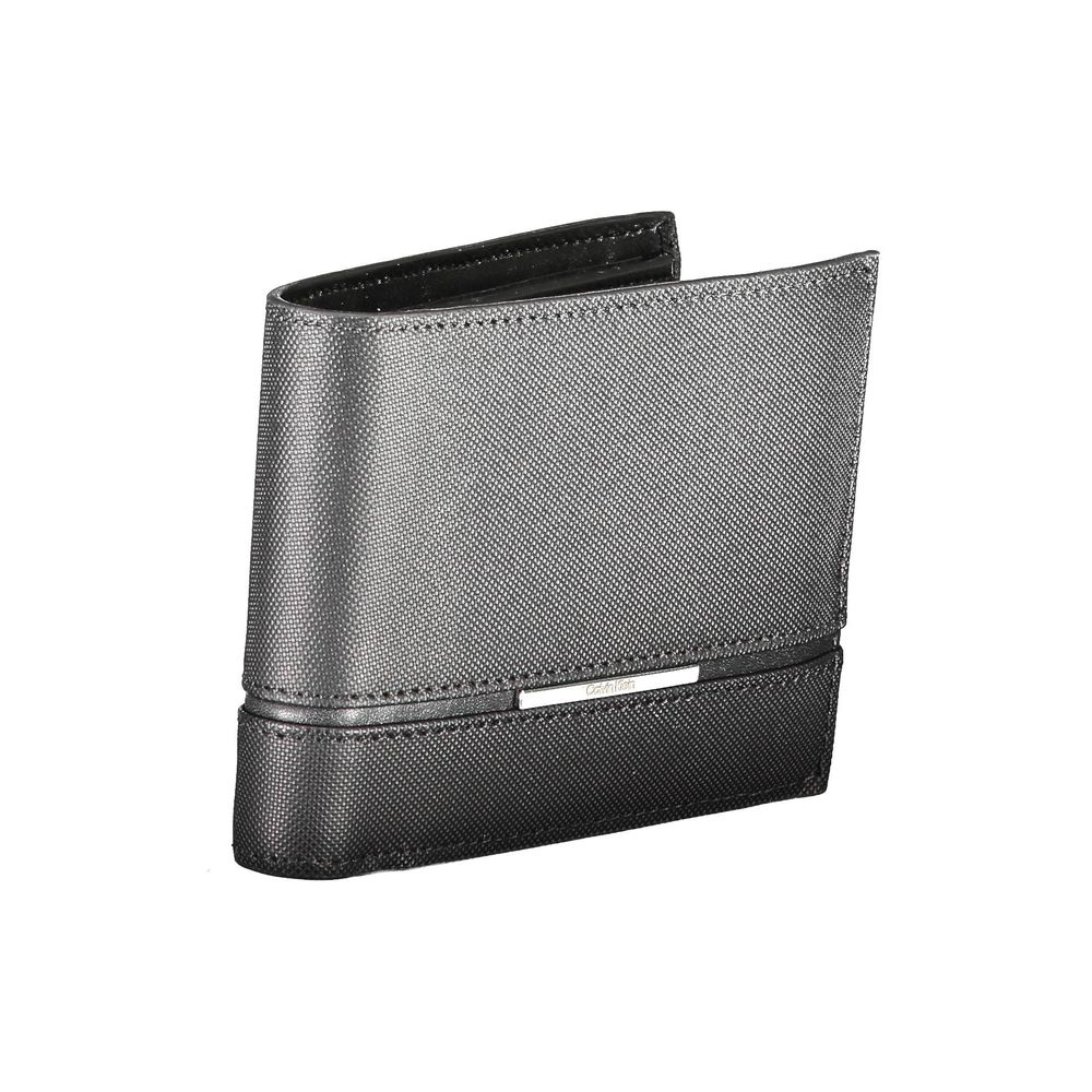 Portefeuille en cuir noir Calvin Klein