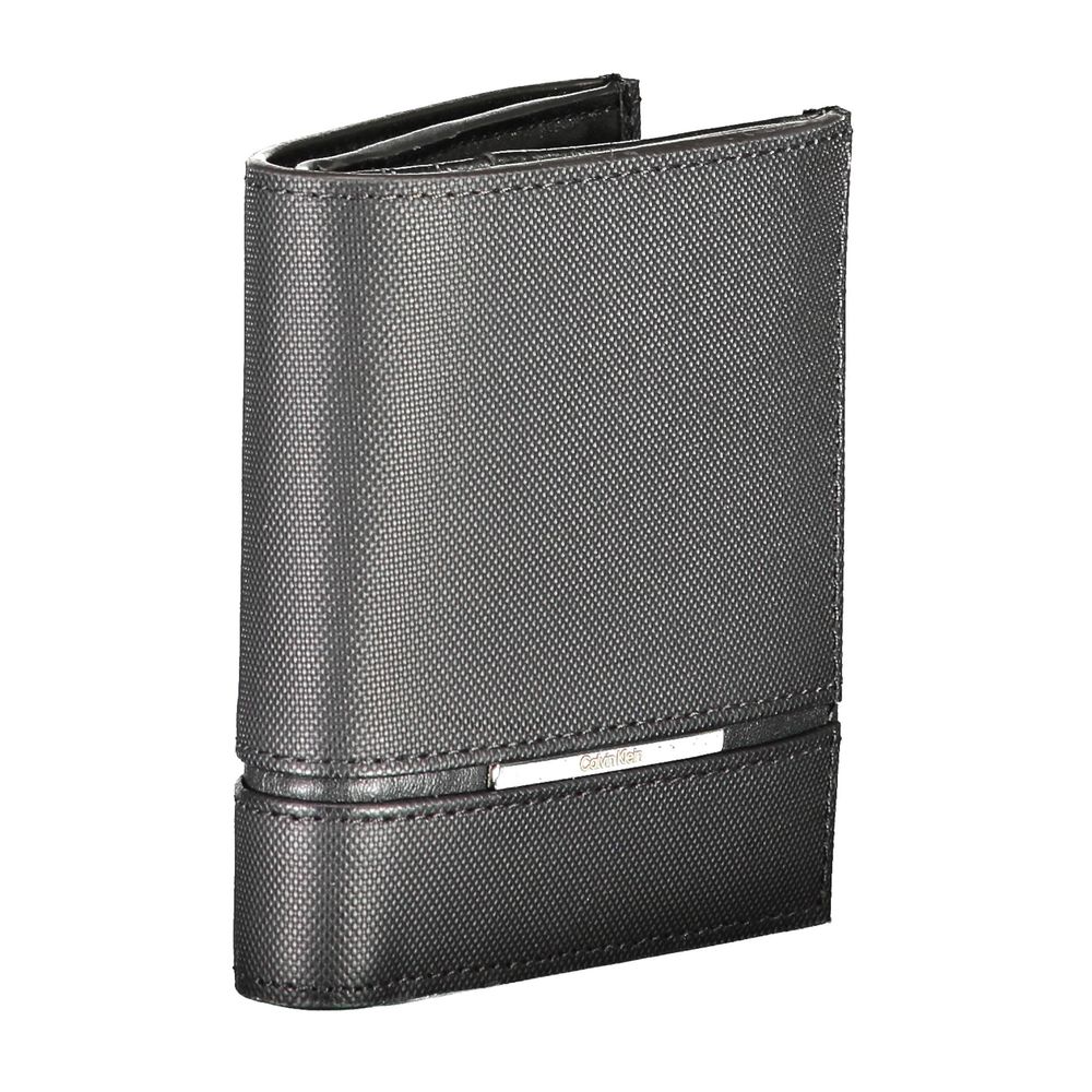 Portefeuille en cuir noir Calvin Klein