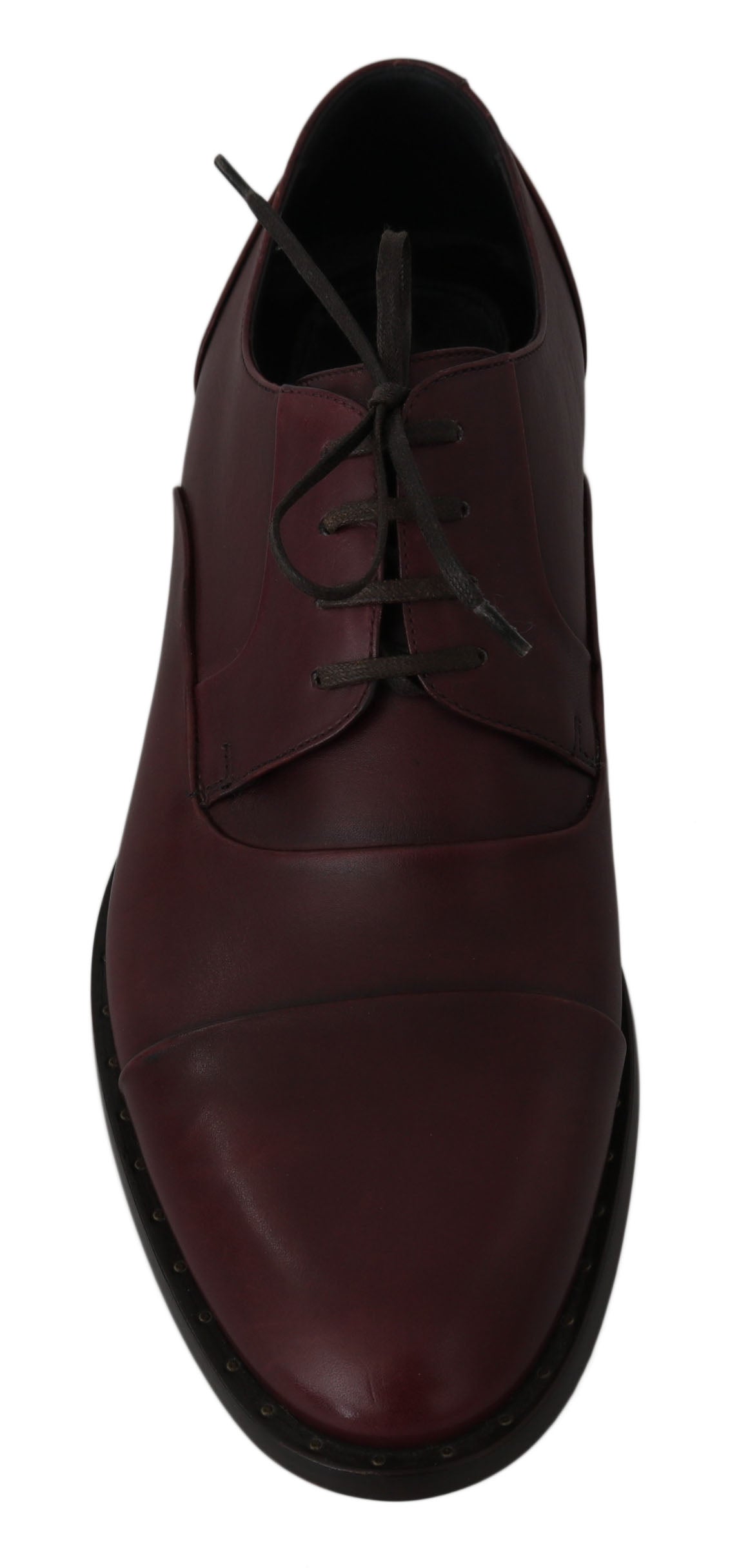 Chaussures habillées Derby en cuir rouge Bordeaux de Dolce & Gabbana