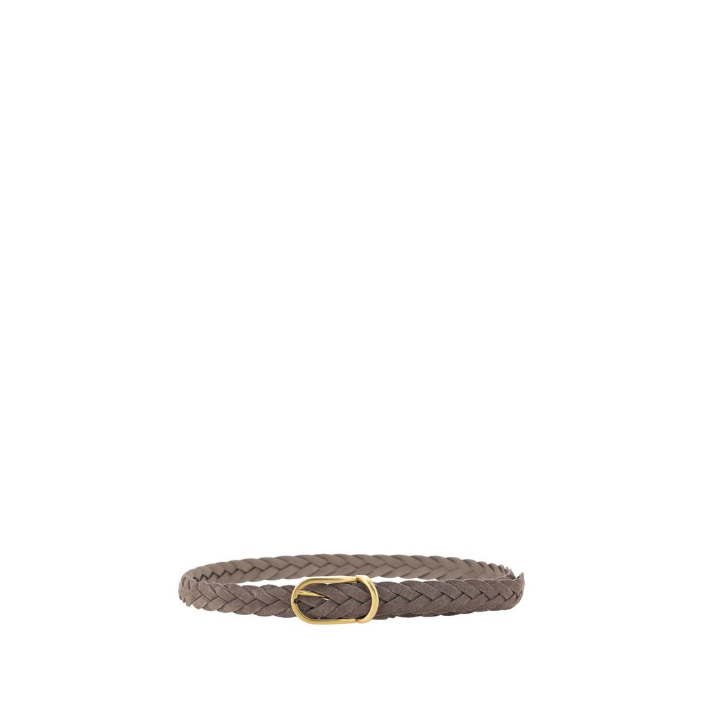 Brunello Cucinelli Leren riem met gevlochten design