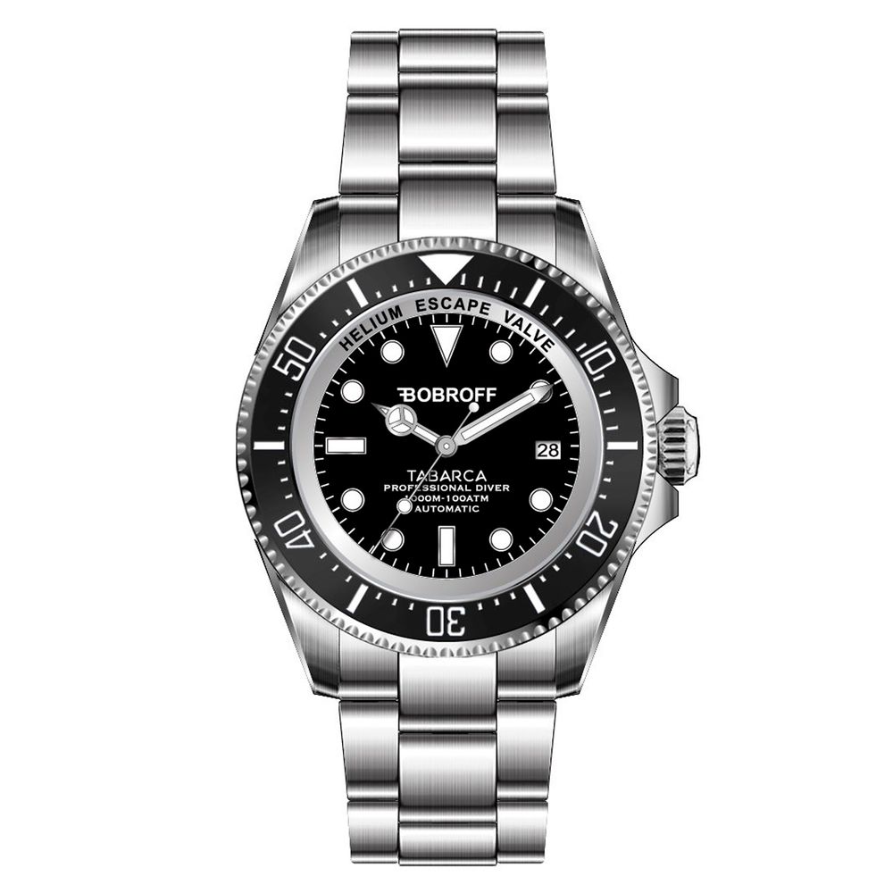 Bobroff Grijs Roestvrijstalen Horloge