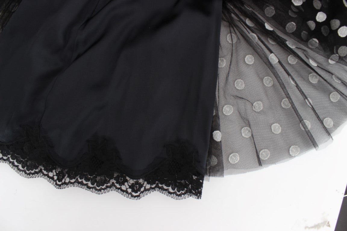 Robe à volants à pois noirs et blancs de Dolce & Gabbana