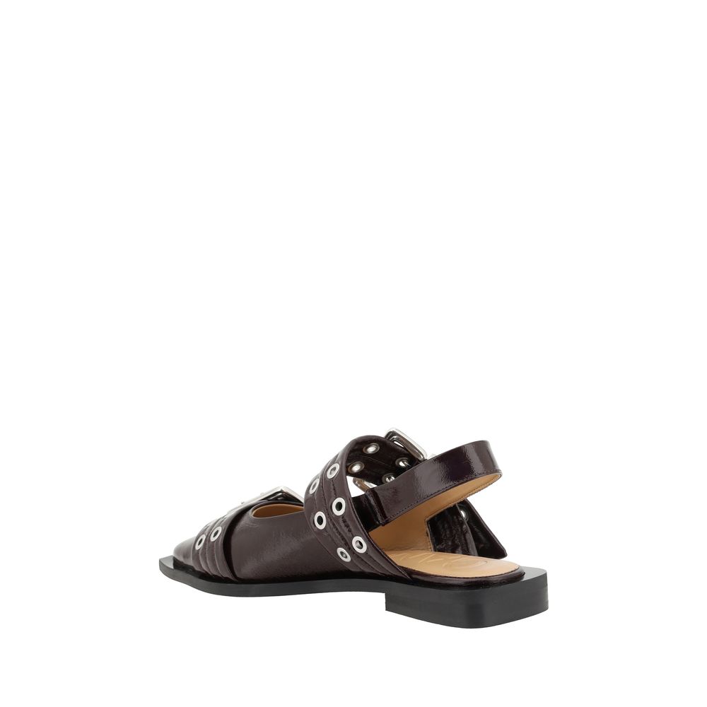 Boutons-pression Ganni sur ballerines