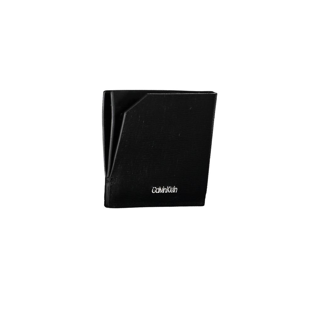 Portefeuille en cuir noir Calvin Klein