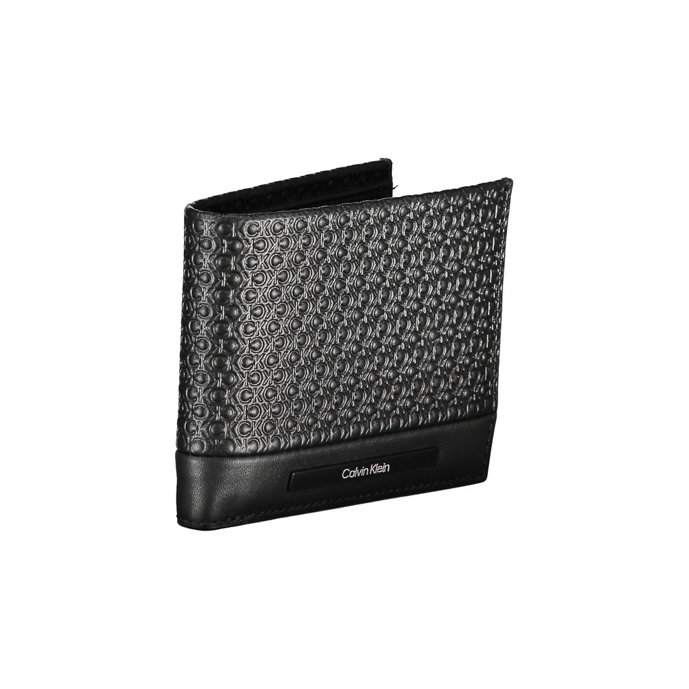 Portefeuille en cuir noir Calvin Klein