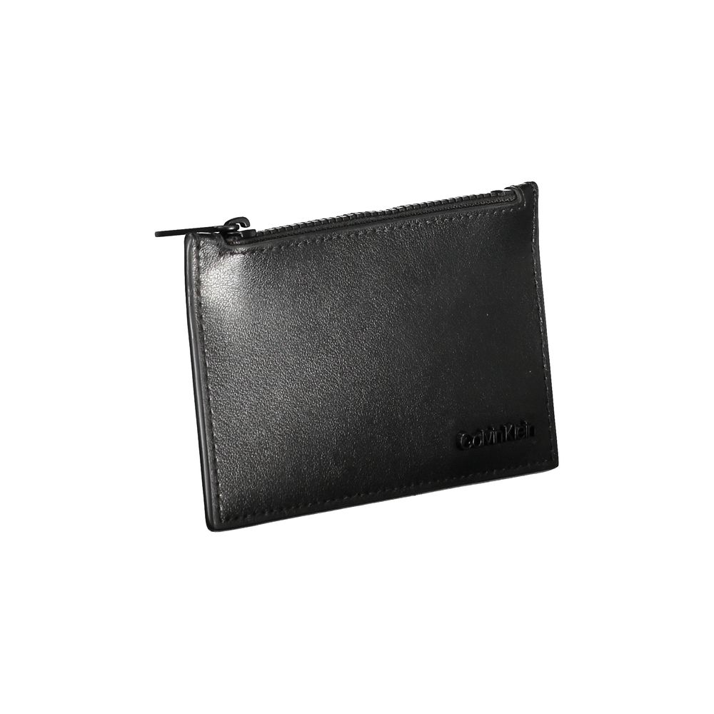 Portefeuille en cuir noir Calvin Klein
